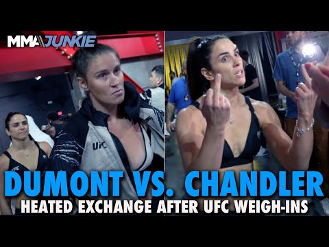Norma Dumont, Chelsea Chandler Restrained Backstage After UFC on ESPN 49 Faceoff