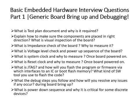 Basic Embedded Hardware Interview Questions Part 1 Board Bring up and Debugging
