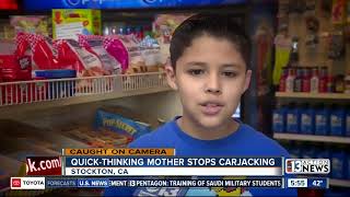 Mother stops carjacker