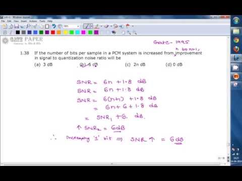 GATE 1995 ECE Improvement in SNR as number of bits per sample increases