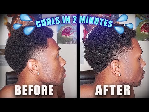 Part of a video titled HOW TO GET CURLY HAIR IN 2 MINUTES!!! COARSE ... - YouTube