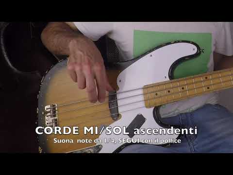 CORSO DI BASSO NEW - Base lezione 7 ex3 4 CORDE per esercitarsi