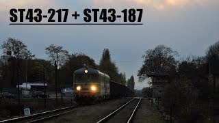 preview picture of video '[ PKP Cargo ] ST43-217 + ST43-187 z węglarkami @ Głogówek.'