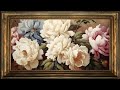 Framed Peonies Bouquet In Spring Vintage Oil Painting Art Screensaver For TV