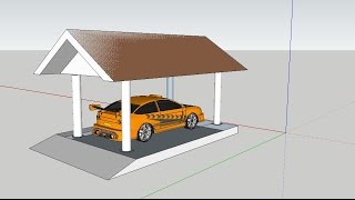 Sketchup Tutorial #05 -Car Porch design