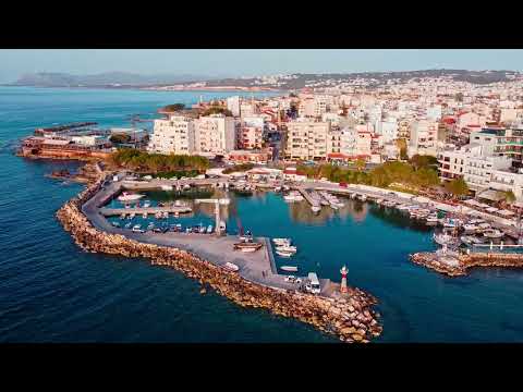 Nea Chora Beach and Marina, Chania *** Crete *** Greece [FromAbove] [4K]