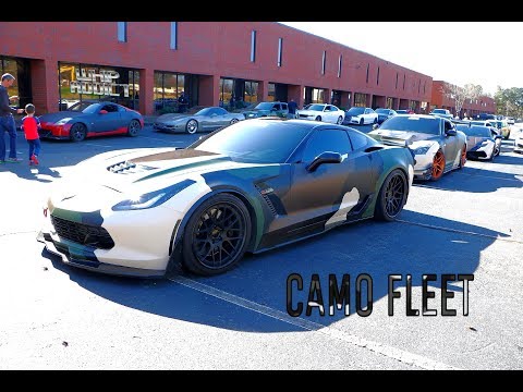 Whipaddict Atlanta Custom Wraps Toy Drive Ride Out Camo Wrapped Z06 Gt R And Huracan