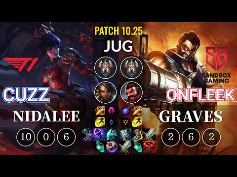 T1 Cuzz Nidalee vs SB OnFleek Graves Jungle - KR Patch 10.25