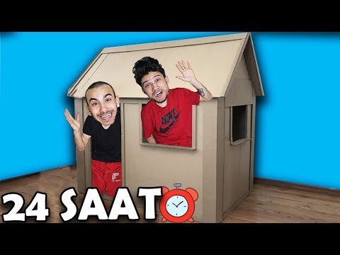 STAYING IN A CARTON HOUSE FOR 24 HOURS! (Quarantine)