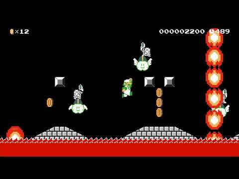 ホネガラスが通る溶岩地帯　Enemies passing by ビョルン - Super Mario Maker 2 - No Commentary 1ca 1cb 022020