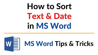 How to Sort Text and Date in MS Word