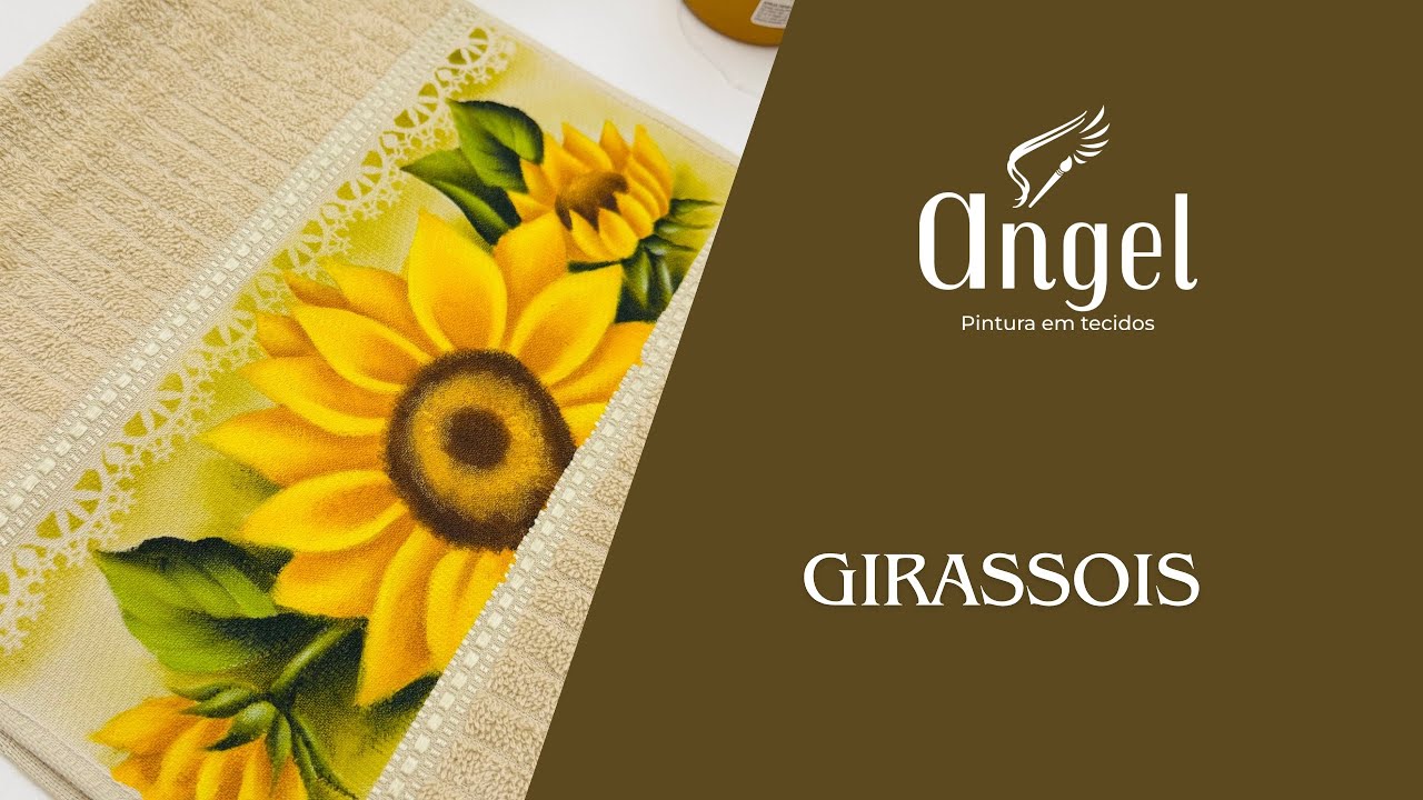 How to paint sunflowers on a hand towel / fabric painting step by step