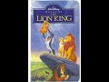 Opening To The Lion King VHS 1995 Version 1