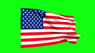 USA / America Flag green screen | blue screen | chroma key (FREE USE)