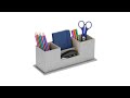 Grauer Schreibtisch Organizer Grau - Holzwerkstoff - Kunststoff - Textil - 30 x 11 x 11 cm