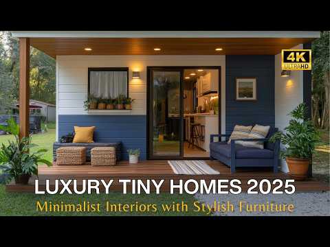 Minicasas de lujo 2025: Interiores minimalistas de alta gama con muebles elegantes y elegantes te...