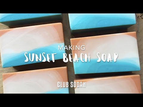 Making of "Sunset beach" Cold Process soap, gradient / ombre soap