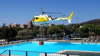 Fire Helicopters Filling Their Water Buckets From Pools