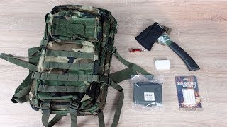 Survival Rucksack mit Zubehör -  Was ist da alles drin? Outdoor Set im Unboxing! (Militär)