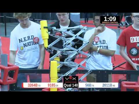2015 VRC Engr Q140 - 3264B 9185 vs 56B 2011B - 57 to 49 - VEX Worlds 2015 - Engineering Division