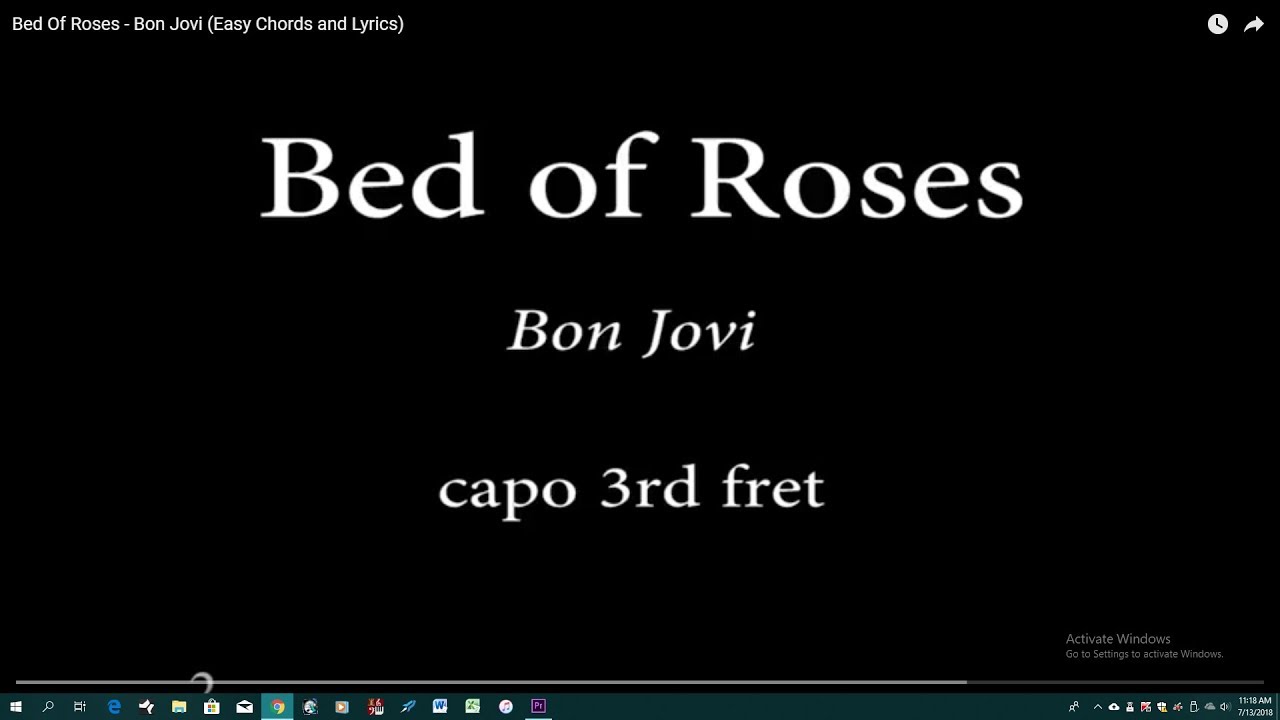Bed Of Roses  - Bon Jovi (Easy Chords and Lyrics) 3rd fret