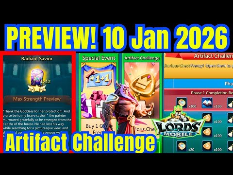 Lords Mobile – 10 January 2026 Update: New packs, events & monsters incoming Artifact Challenge 