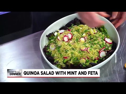 What's for dinner? Quinoa salad with mint and feta