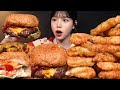 Crispy Fish And Chips Burgers Chili Cheese Fries And Fried Shrimps Mukbang ASMR