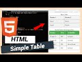 Create Table | HTML and CSS Tutorial
