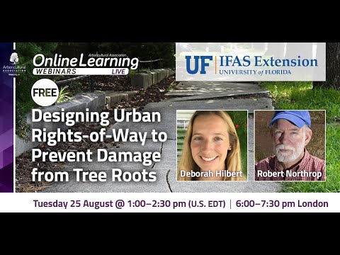 Webinar: Tree Roots 'Designing Urban Rights-of-Way to Prevent Damage from Tree Roots'