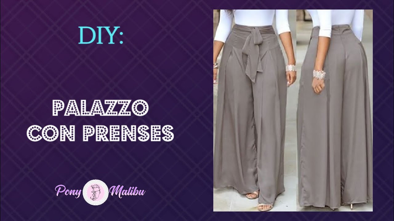 MOLDE DE HERMOSO PANTALON PALAZZO CON PRENSES, ¡SUPER FÁCIL!
