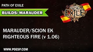 Build Marauder/Scion Ethereal Knives + Righteous Fire Path of Exile