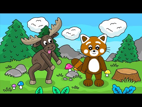 Pukkins på Kolmårdens djurpark - Pukkins träffar älgarna - Lek med oss