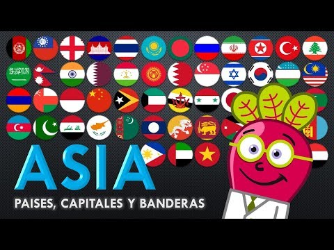 ASIA 🌏 Banderas Paises Capitales del Mundo Mapas