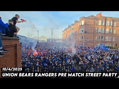 UNION BEARS RANGERS PRE MATCH STREET PARTY || Glasgow Rangers vs Athletic Bilbao 10/4/2025