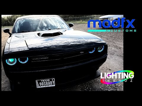 Lighting Trendz Halo Lights and Demon Eyes Installed on my 2016 Dodge Challenger // #teammodfx