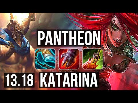 PANTHEON vs KATARINA (MID) | 22/0/5, Legendary, 68% winrate | NA Master | 13.18