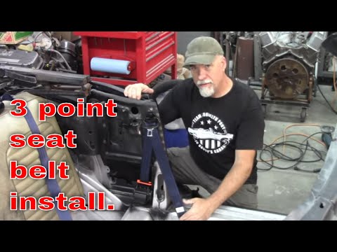 Installing 3 point seat belts in a classic convertible Mustang. Brooklyn Pony Part 48