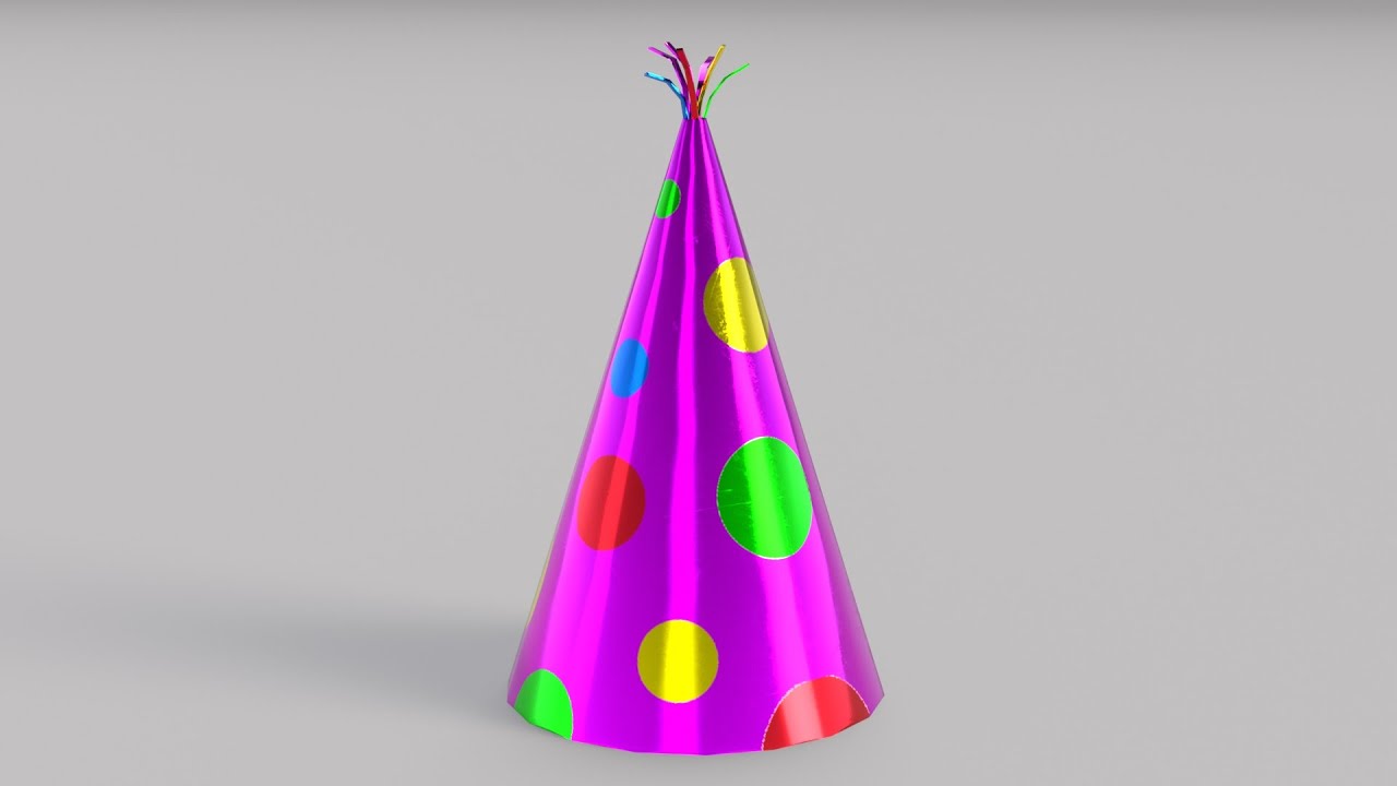 Party Hat - Low-poly 3D model - 360°