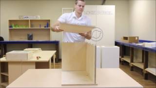 Cabinet Frame assembly with spring pins and L-Channel Lock