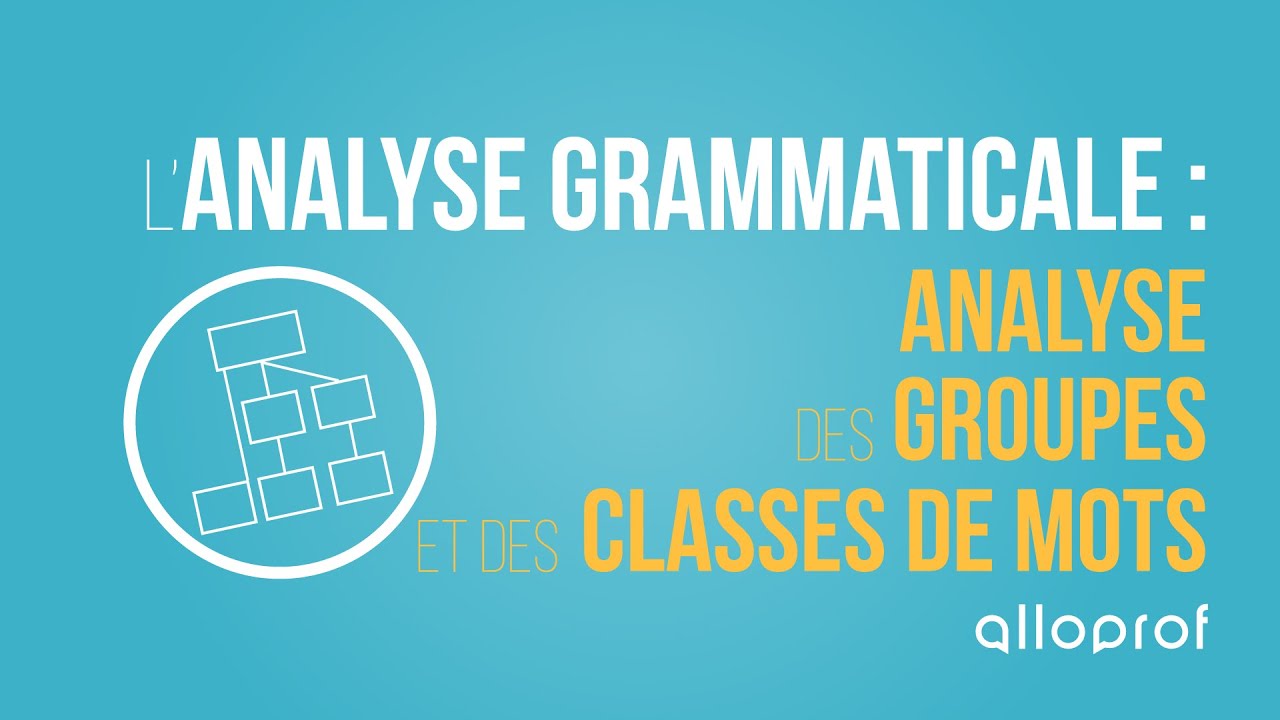 L'analyse grammaticale - les groupes et les classes de mots