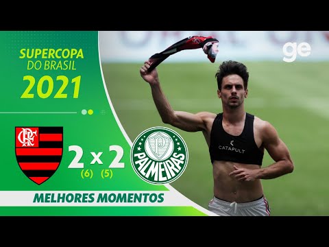 FLAMENGO 2 X 2 PALMEIRAS | MELHORES MOMENTOS | SUPERCOPA BRASIL 2021 | ge.globo