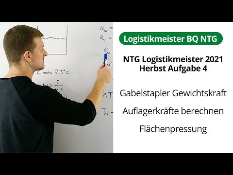 NTG Logistics Master 2021-2 Task 4 - Forklift truck weight force, support forces, surface pressure