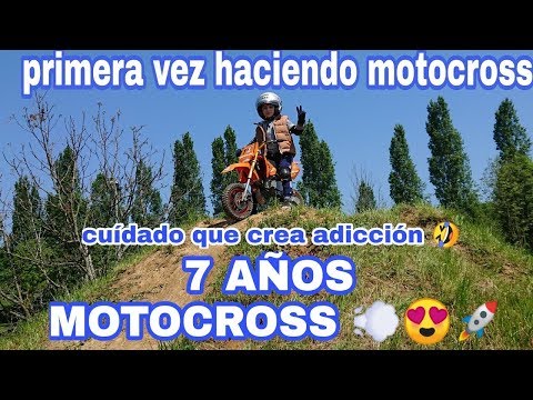 Oier with 7 years old Try the MOTOCROSS and he likes it a lot. MOTO Pit bike Minicross  Motorbike