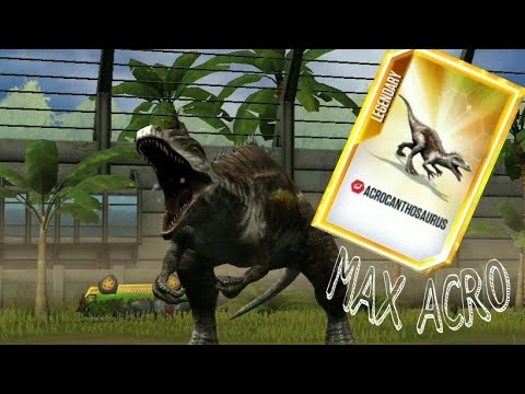 MAX ACROCANTHOSAURUS!!!! ACRO IS IN - Jurassic world the game