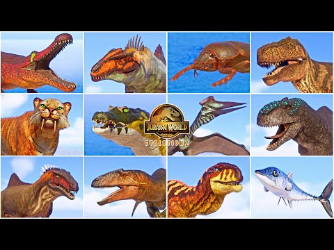 ALL 64 MODDED DINOSAURS, REPTILES AND PREHISTORIC CREATURES IN JURASSIC WORLD EVOLUTION 2