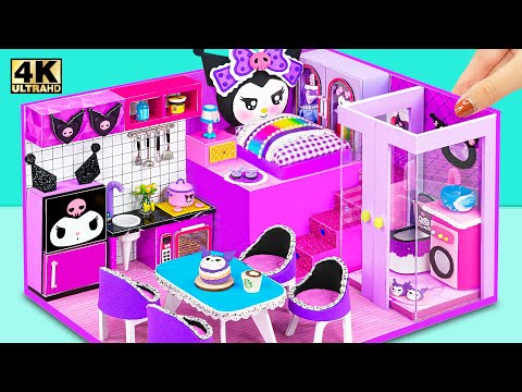 DIY Miniature House 💜 Satisfying Building Purple Kuromi House with DIY Miniature Kitchen Set Toys
