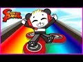 ROBLOX Box Slide down a Rainbow on Fidget Spinner! Let's Play with Combo Panda!