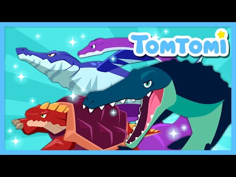 What kind of dinosaurs lived in the sea?🌊 | Sea Dinosaurs | Mosasaurus | Kids Song | TOMTOMI