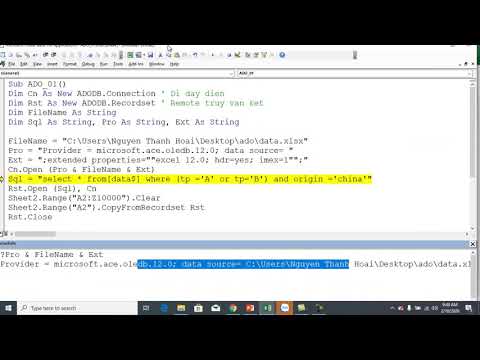 Excel VBA hướng dẫn Tổng hợp dữ liệu từ nhiều file khác nhau bằng Ado_VBA 02